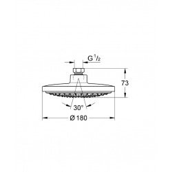  Euphoria Cosmopolitan 180 Douche de tête, 1 jet, Chromé (27492000)