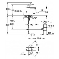  Eurocube Mitigeur monocommande 1/2" LavaboTaille S (2312700E)