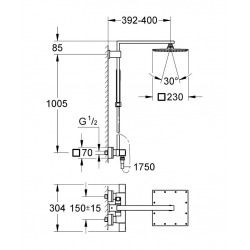  Colonne de douche Euphoria Cube System 230 (26087000)