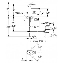 Eurocube Mitigeur monocommande 1/2" LavaboTaille M (23445000)