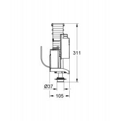  Mécanisme chasse d&apos;eau double chasse AV1 (42320000)