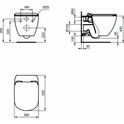Geberit Pack WC Geberit duofix UP100 + Cuvette Ideal Standard Tesi Aquablade + Plaque de commande Delta50 chrome mat