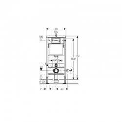 Geberit Pack WC Geberit duofix UP100 + Cuvette Jika (groupe Roca-Laufen) + Plaque de commande Delta50 chrome mat