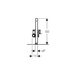 Bâti-support douche Duofix 50 cm, avec évacuation murale, hauteur de chape 65-90 mm (111.593.00.1)