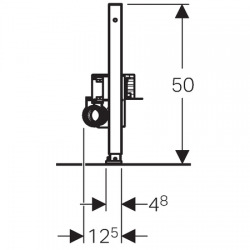 Bâti-support douche, 50 cm, avec évacuation murale, hauteur de chape à partir de 90 mm (111.591.00.1)