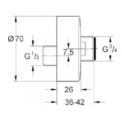  Raccord S mural, Chromé (12662000)