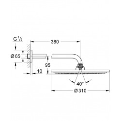 Rainshower Cosmopolitan 310 Ensemble douche de tête et bras 380 mm, 1 jet (26066DL0)  Rainshower Cosmopolitan 310 Ensemble douche de tête et bras 380 mm, 1 jet (26066DL0)