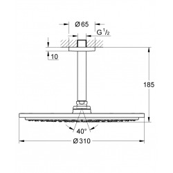  Rainshower Cosmopolitan 310 Ensemble douche de tête et bras plafonnier 142 mm, 1 jet (26067A00)