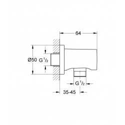 Rainshower Coude à encastrer 1/2", Hard Graphite Brossé (27057AL0)  Rainshower Coude à encastrer 1/2", Hard Graphite Brossé (27057AL0)