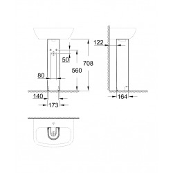  Bau Ceramic Colonne, blanc alpin (39425000)