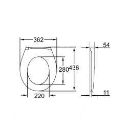  Bau Ceramic Siège WC, blanc (39492000)