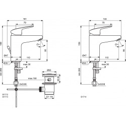 Mitigeur de lavabo CeraFlex GRANDE, DN 15 (B1713AA)