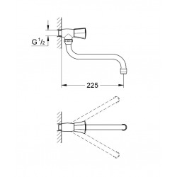 Costa L Robinet de service 1/2″, Chromé (30484001)
