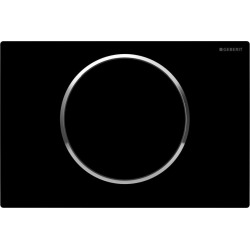 Geberit Sigma10 Plaque de déclenchement pour rinçage interrompable, Noir/chromé (115.758.KM.5)