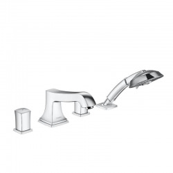 Hansgrohe Metropol Classic Set de finition Mélangeur 4 trous pour montage sur bord de baignoire, chromé (31315000)