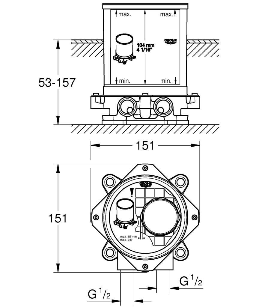 Grohe Essence Mitigeur monocommande douche 1/2 avec cartouche céramique,  Chrome (25252001)