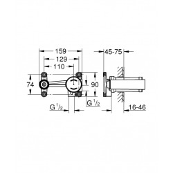 Essence Mitigeur monocommande 2 trous lavabo Taille M chrome (19408001-set)