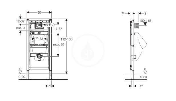 Bâti-support Duofix GEBERIT urinoir 111616001