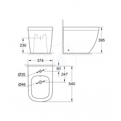 Euro Ceramic Bidet à poser, Blanc alpin (39340000)  Euro Ceramic Bidet à poser, Blanc alpin (39340000)