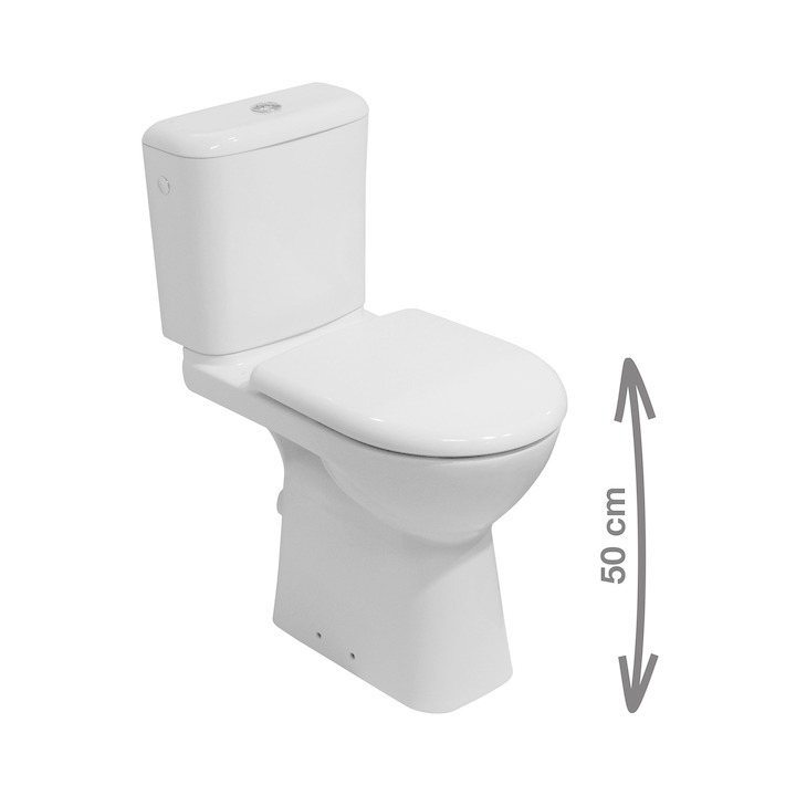 Grande Xxl Cuvette Wc À Poser, Avec Hygiène (Bidet), Sortie Mur