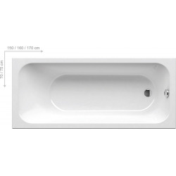 RAVAK BAIGNOIRE ACRYLIQUE RECTANGULAIRE CHROME, 1600 x 700 mm, blanc