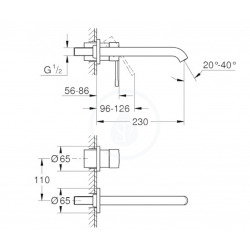  Essence Robinetterie 2-trous pour lavabo Taille L, Warm Sunset (19967DA1)