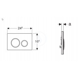  Plaque de déclenchement sigma 21, Verre Blanc/chromé (115.884.SI.1)