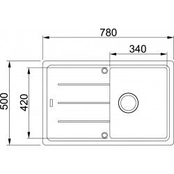 BASIS - Evier fragranit BFG 611-78, 780x500 mm, sahara (114.0285.184)