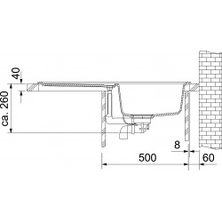 Franke EUROFORM - EFG 614-78 évier en Fragnit graphite évier de cuisine 780x475 mm (114.0120.084)