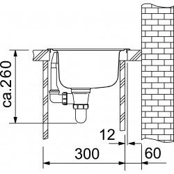 Franke EUROSTAR - Acier inoxydable évier ETX 610-30 (110), 320x435 mm + siphon (101.0286.083)