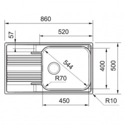  Smart - SRX 611-86 LB R Inox Evier