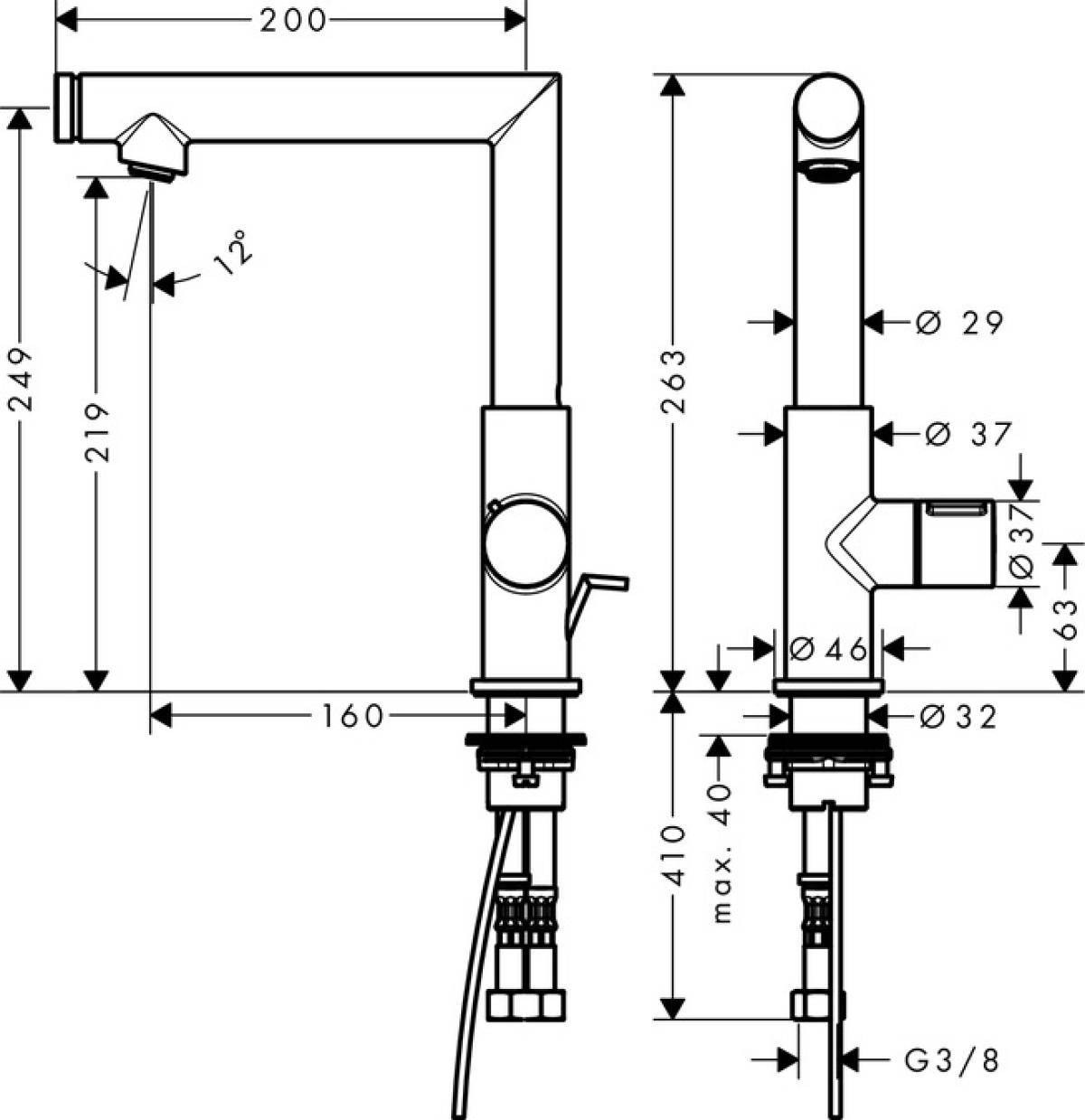 AXOR Mitigeurs de lavabo: AXOR Uno, Mitigeur de lavabo 80 Select