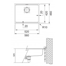 Franke Evier sous plan Kubus 2 KNG 110-52 Fragranit+ Onyx (125.0512.504)