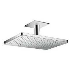 Douche de tête 460 x 300 2jet avec raccord plafond 100 mm, rosace carrée (35279000)