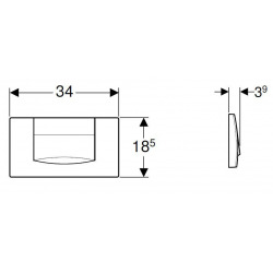 Plaque de déclenchement frontale, interrompable, Blanc alpin (115.222.11.1)  Plaque de déclenchement frontale, interrompable, Blanc alpin (115.222.11.1)