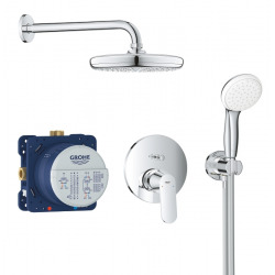 Grohe Quickfix Colonne de douche thermostatique XXL Cube 250 + Douchette 2  jets, Chrome (26696022) - Livea Sanitaire