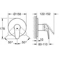 Eurostyle Mitigeur mécanique 1 sortie douche (24046003)  Eurostyle Mitigeur mécanique 1 sortie douche (24046003)