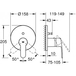  Eurostyle Cosmopolitan Mitigeur mécanique 2 sorties avec inverseur (24052002)