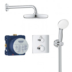 Hotbath Cobber ensemble de douche encastré thermostatique avec 2 robinets  d'arrêt m106 chrome - IBS70CR5 