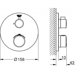 Mitigeur thermostatique de douche, chromé (24075000)  Mitigeur thermostatique de douche, chromé (24075000)