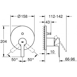 Lineare Mitigeur mécanique 2 sorties avec inverseur (24064001)  Lineare Mitigeur mécanique 2 sorties avec inverseur (24064001)