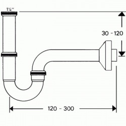 Hansgrohe Traps - Tuyau siphon 1 1/4 facile à installer, chrome