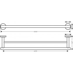  Logis Universal Porte-serviette mural, Chrome (41712000)