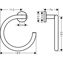  Logis Universal Anneau porte-serviette, Chrome (41724000)