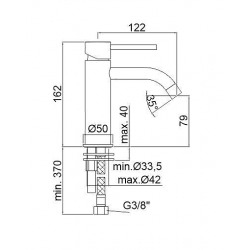  Mitigeur lavabo chromé sans tirette ni vidage - (LIG071CR)