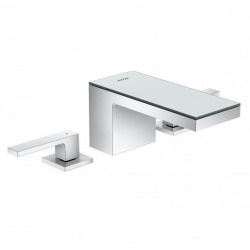 Axor Robinet de lavabo avec sortie Push-Open, installation à 3 trous, chrome / glace en miroir (47050000)