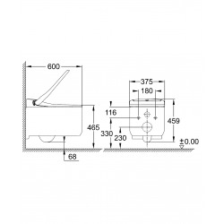  Sensia Arena WC lavant suspendu technologies SkinClean & Aquaceramic (39354SH1)