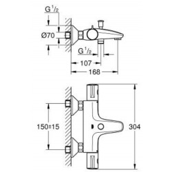  Grohtherm 800 Mitigeur thermostatique Bain/Douche 1/2" (34569000)