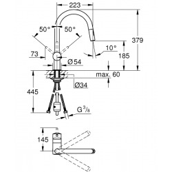  Mitigeur pour évier chromé avec bec orientable (32321002)