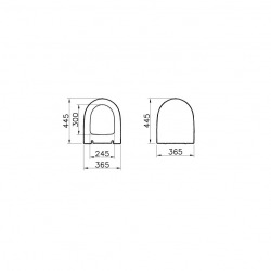 SENTO Cuvette RIM-EX (sans bride) et abattant ultra-fin avec frein de chute (7748B003-0075 + 120-003R009 - BP)